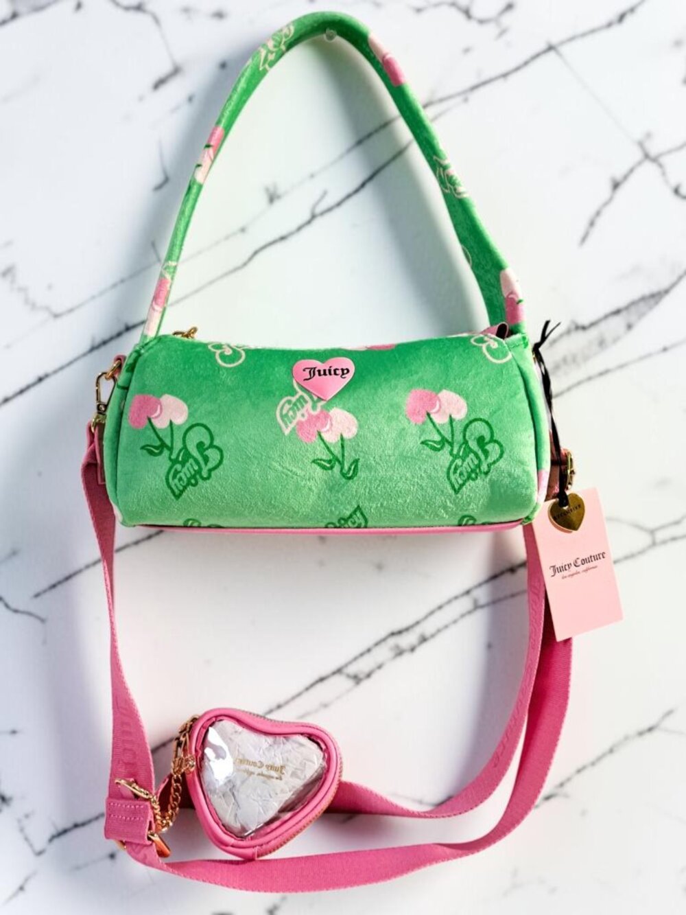 Juicy Couture Cherry Shoulder Bag Retro Green NWT